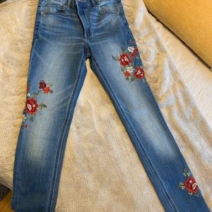 Express Flower Embroidered Jeggings